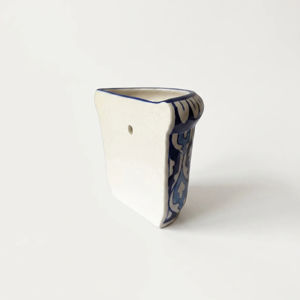 Multani Blue Pottery Wall Planter – 5” Ceramic Hanging Planter (Light & Dark Blue)