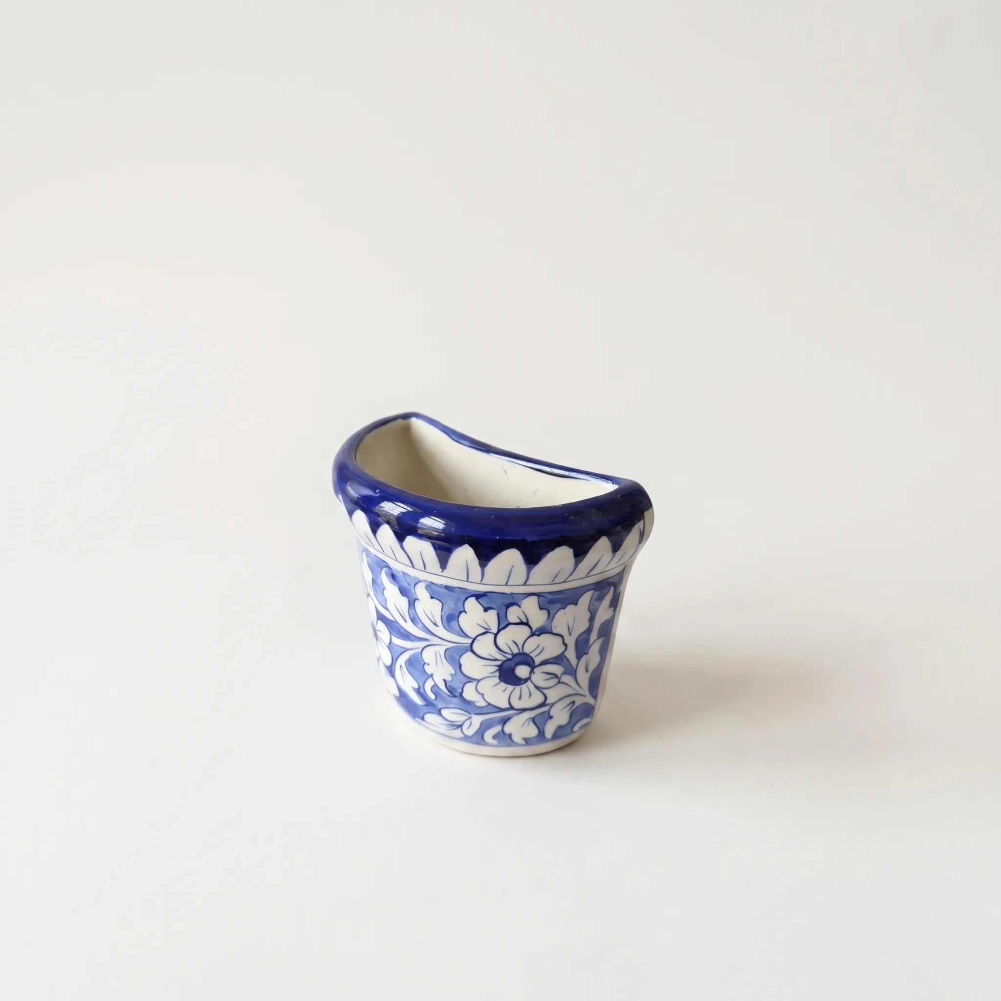 Blue Pottery Wall Planter – 5” Ceramic Hanging Planter (Multani Blue)
