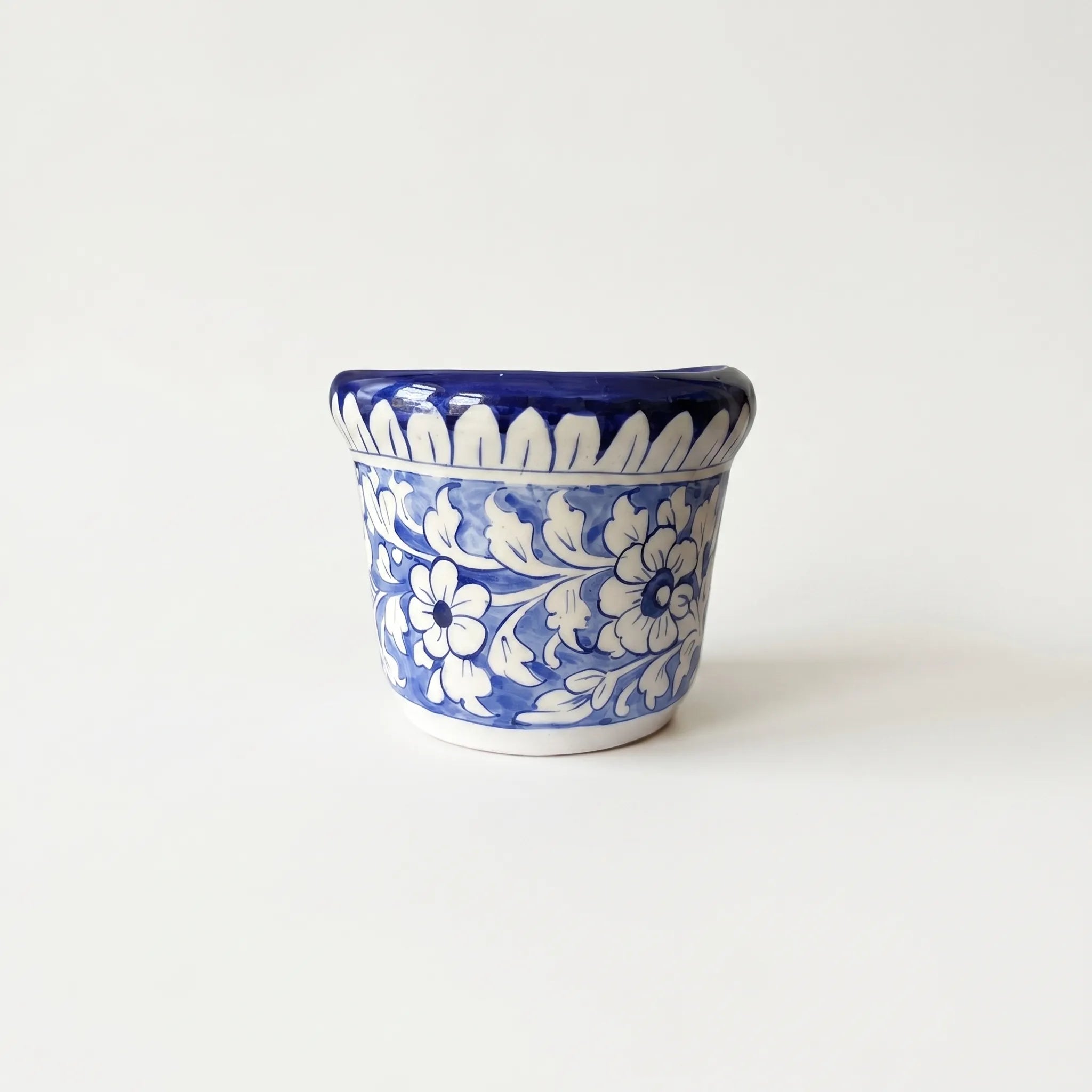 Blue Pottery Wall Planter – 5” Ceramic Hanging Planter (Multani Blue)