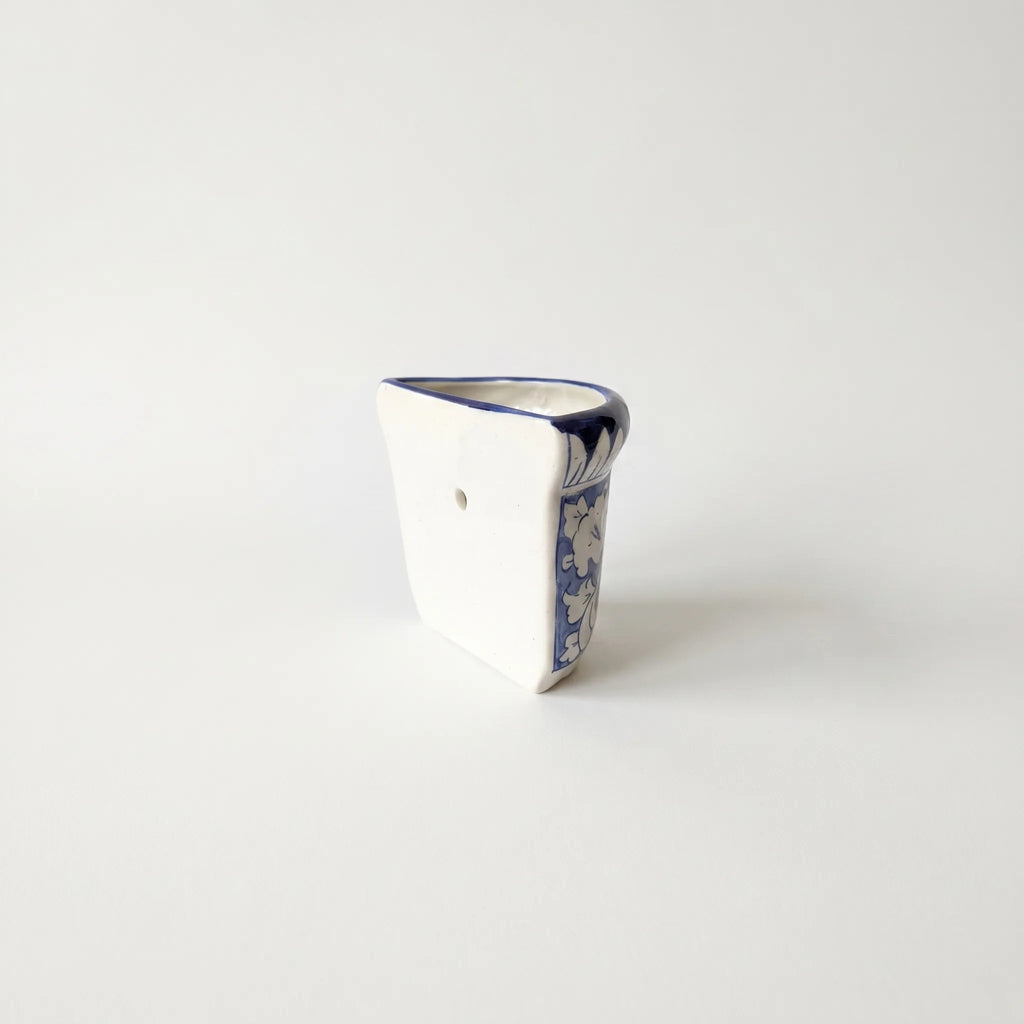 Blue Pottery Wall Planter – 5” Ceramic Hanging Planter (Multani Blue)