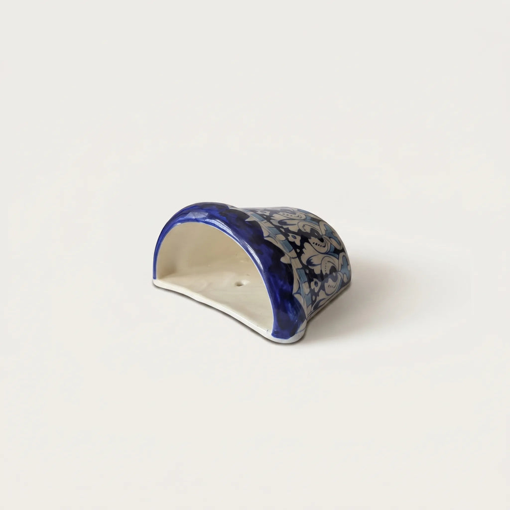 Blue Pottery Wall Planter – Hand-Painted Ceramic Wall Hanging Planter (5” Indoor Planter)