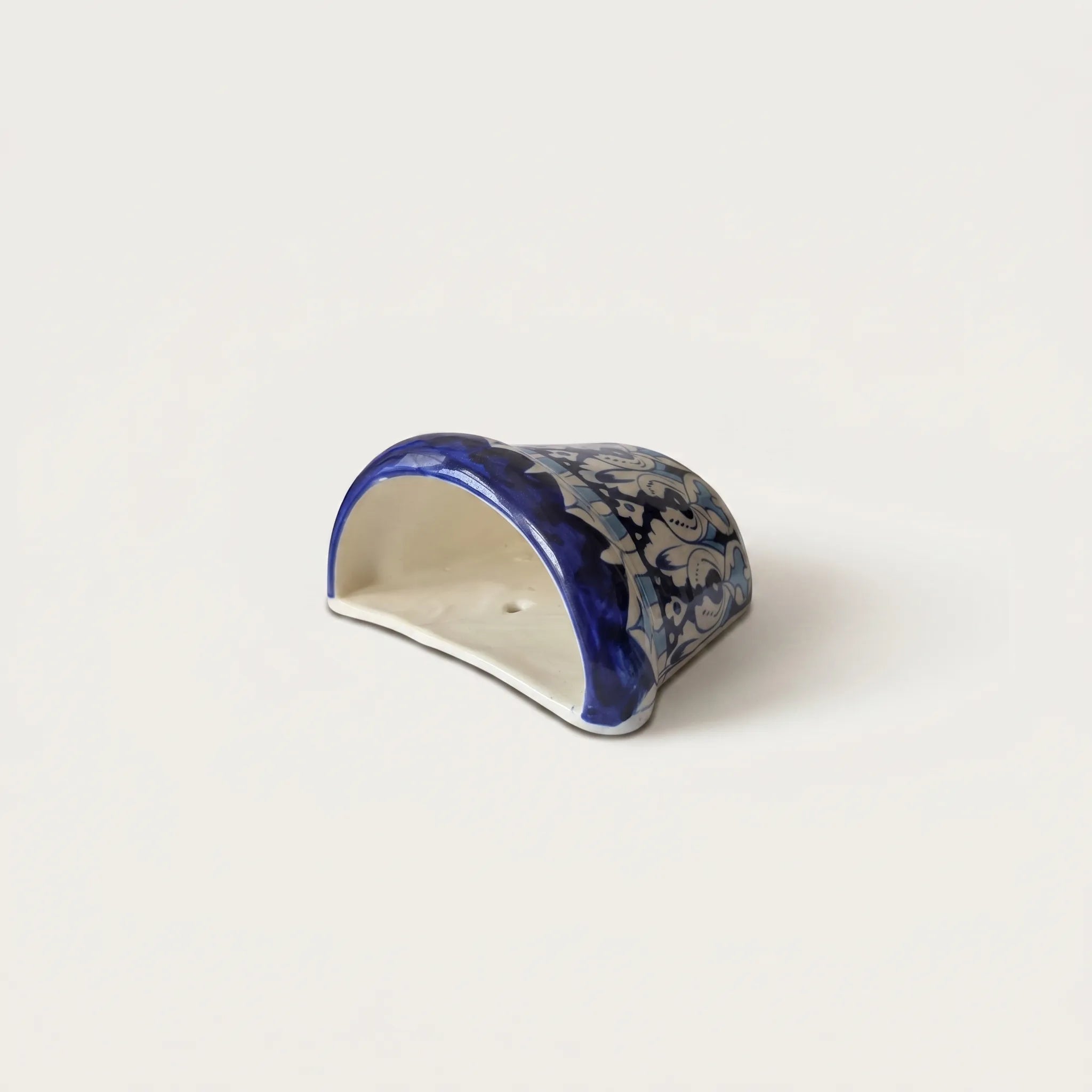 Blue Pottery Wall Planter – Hand-Painted Ceramic Wall Hanging Planter (5” Indoor Planter)