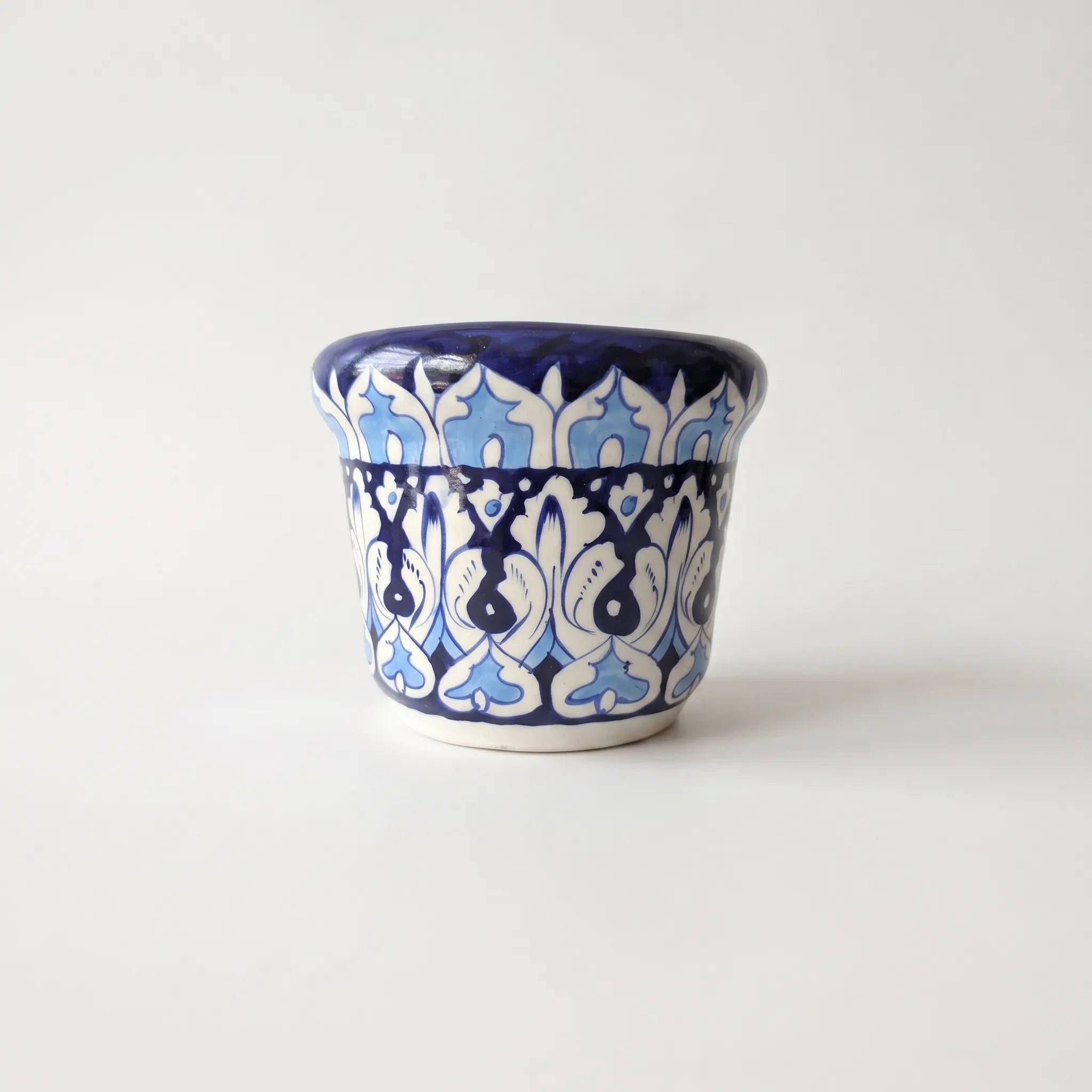 Blue Pottery Wall Planter – Hand-Painted Ceramic Wall Hanging Planter (5” Indoor Planter)