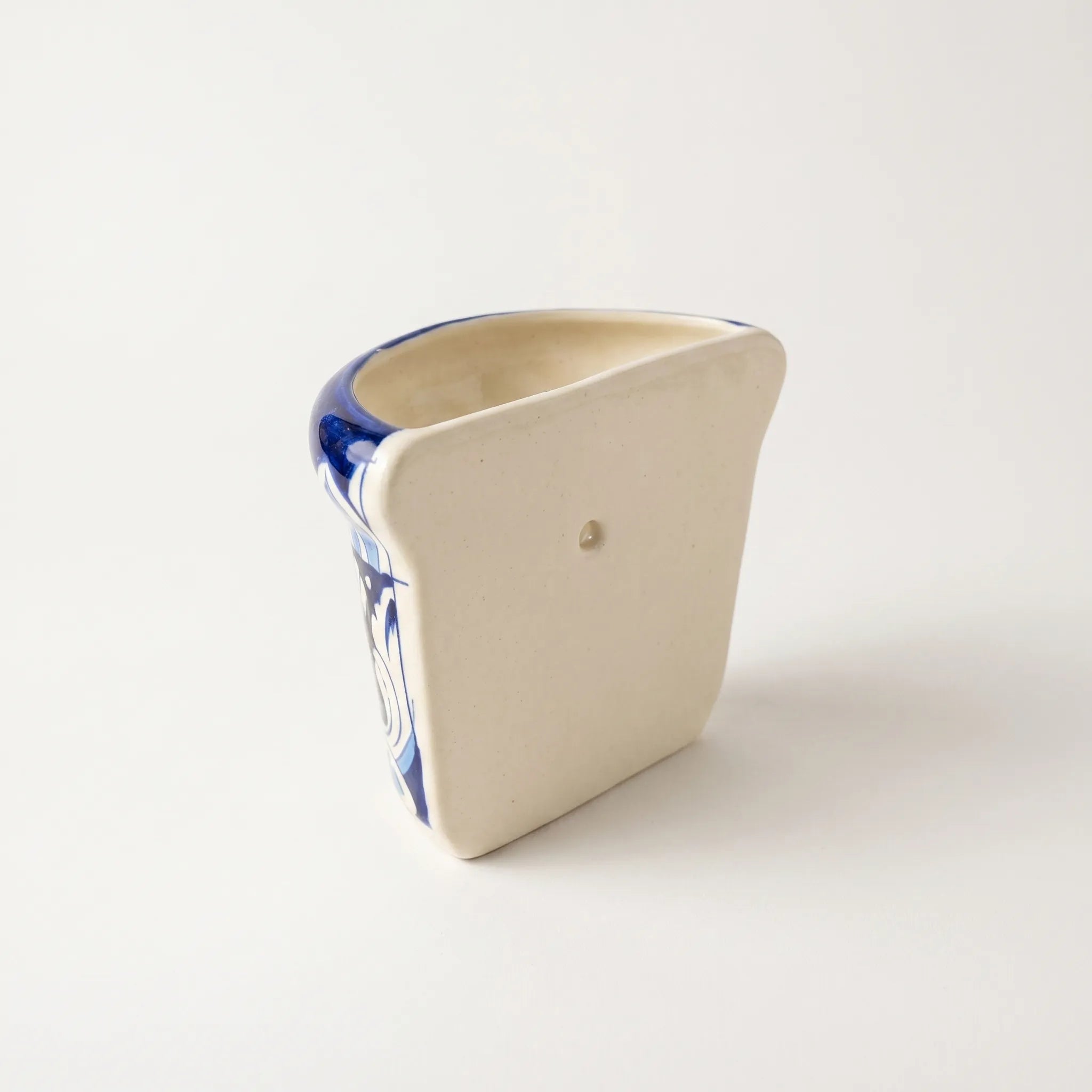 Blue Pottery Wall Planter – Hand-Painted Ceramic Wall Hanging Planter (5” Indoor Planter)