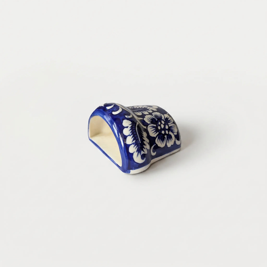 Blue Pottery Mini Wall Planter – 4” Ceramic Hanging Planter (Multani) Dark blue