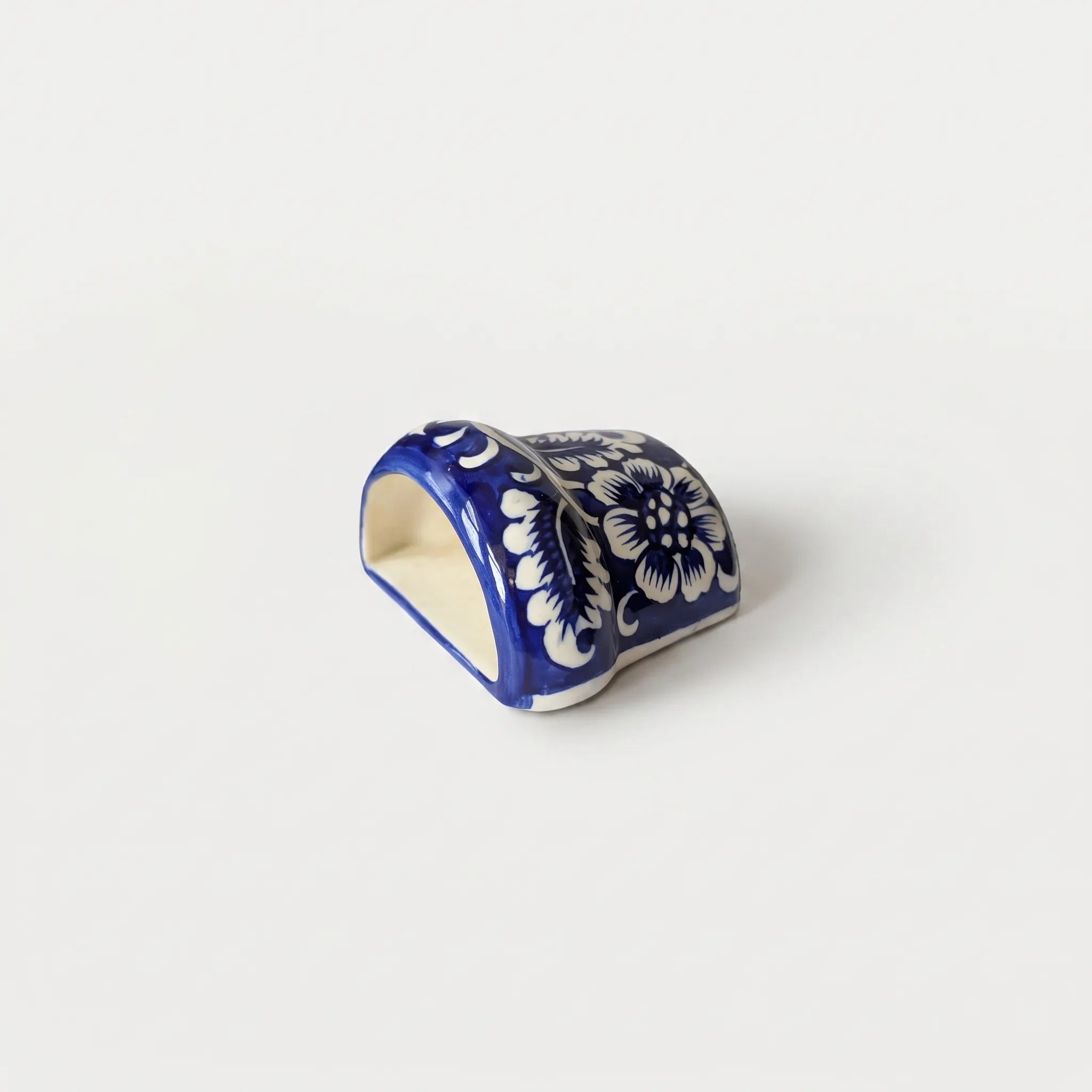 Blue Pottery Mini Wall Planter – 4” Ceramic Hanging Planter (Multani) Dark blue