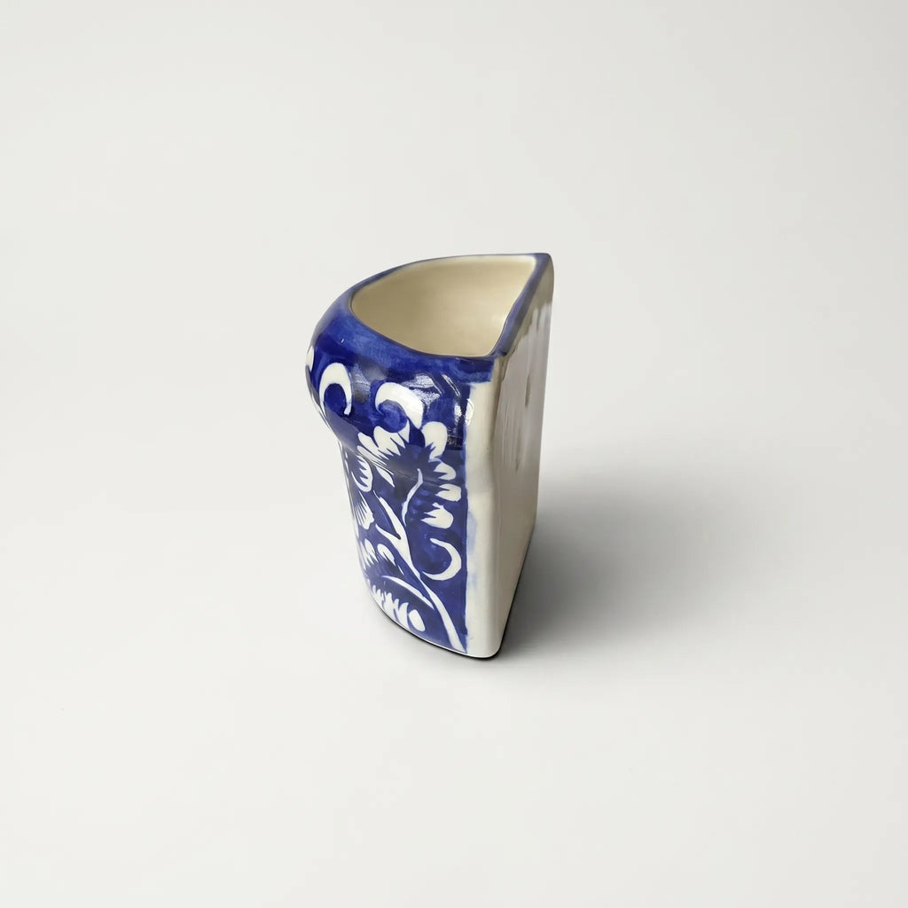 Blue Pottery Mini Wall Planter – 4” Ceramic Hanging Planter (Multani) Dark blue