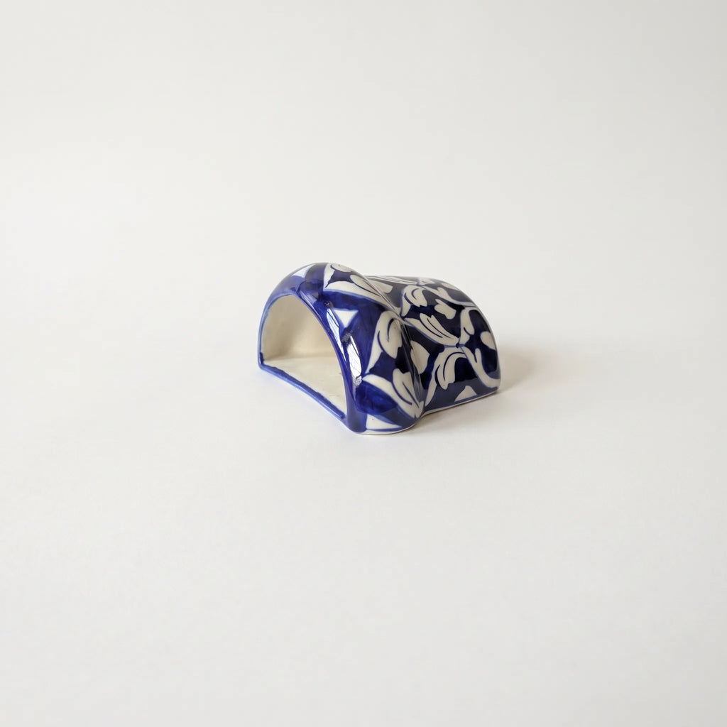 Blue Pottery Mini Wall Planter – 4 Inch Ceramic Hanging Planter Blue and White